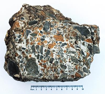 Hydraulic brecciation, Castell mine. (CWO) Bill Bagley Rocks and Minerals